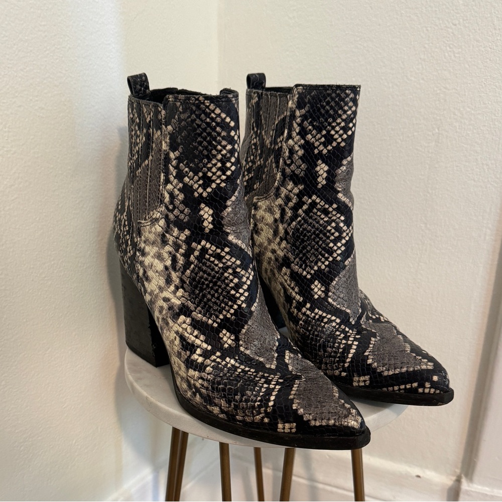 Marc Fisher Snakeskin Booties (Women’s 9.5)